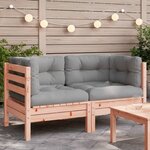 vidaXL Canapé d'angle de jardin avec coussins 2Pièces bois massif douglas