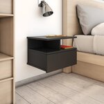 vidaXL Tables de chevet flottantes 2 Pièces Noir Bois d'ingénierie