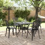 vidaXL Ensemble à manger de jardin 5 Pièces noir aluminium coulé