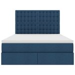 vidaXL Lit avec rangement et matelas Bleu 140 x 200 cm tissu