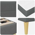 vidaXL Cadre de lit Gris foncé 140 x 190 cm Polyester