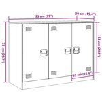 vidaXL Buffet jaune moutarde 99x39x73 cm acier