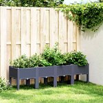 vidaXL Jardinière avec pieds bleu gris 160x40x42 cm PP