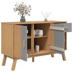 vidaXL Buffet OLDEN gris et marron 114x43x73 5 cm bois massif de pin