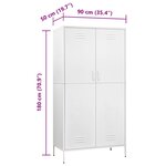 vidaXL Garde-robe Blanc 90x50x180 cm Acier