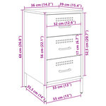 vidaXL Table de chevet noir 36x39x68 cm acier laminé à froid