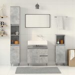 vidaXL Ensemble de meubles de salle de bain 3 Pièces gris béton