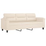 vidaXL Ensemble de canapés 3 Pièces avec coussins Beige Tissu microfibre