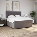 vidaXL Sommier à lattes de lit avec matelas Taupe 180x200 cm Tissu