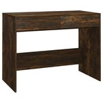 Bureau table poste de travail meuble d'ordinateur informatique étude chêne fumé 101 x 50 x 76 5 cm Aggloméré brun 02_0023569