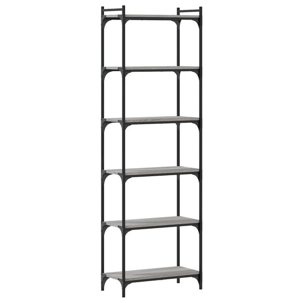 vidaXL Bibliothèque 6niveaux sonoma gris 60x30x188cm bois d'ingénierie