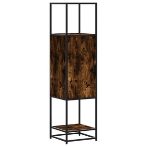 vidaXL Buffet haut chêne fumé 35 5x35x139 cm bois d'ingénierie métal