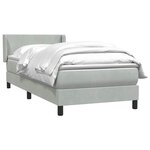 vidaXL Sommier à lattes de lit et matelas gris clair 90x220 cm velours