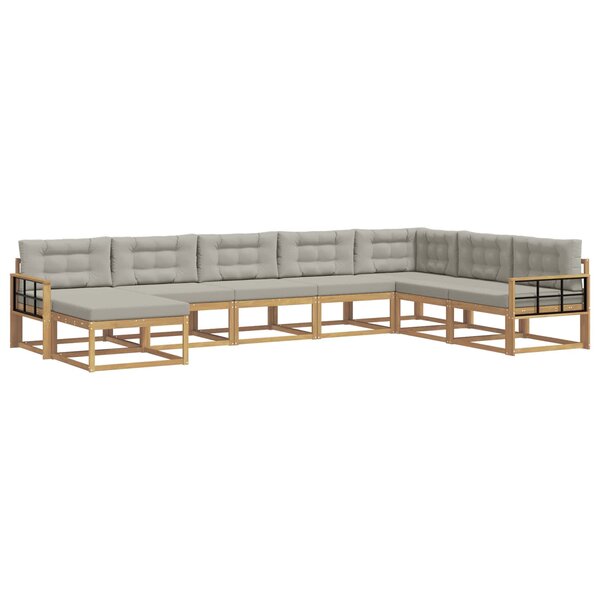 vidaXL Ensemble de canapés d'extérieur 8 Pièces Blanc et gris clair