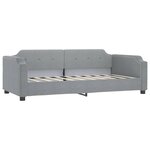vidaXL Lit de jour avec gigogne et tiroirs gris clair 100x200 cm tissu