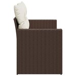 vidaXL Canapé de jardin avec coussins 2 places marron résine tressée