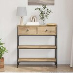 vidaXL Table Console avec tiroir chêne artisanal 72 5 x 25 x 75 cm