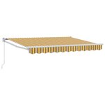 vidaXL Auvent rétractable Jaune Gris et Blanc 3 5 x 2 m