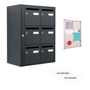 Offre Pack : Bloc B6 Tendance 380 Acier Gris anthracite + Tableau d'affichage A4 & Etiquettes
