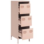 vidaXL Buffet haut rose 39x35x103 5 cm acier