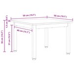 vidaXL Table basse Naturel 50 x 50 x 36 cm Bois de pin massif