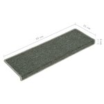 vidaXL Tapis d'escalier 15 Pièces 65x21x4 cm Vert