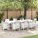 Table de Jardin vidaXL Blanche 300x100x73 cm Poly Rattan
