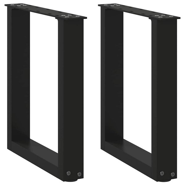 vidaXL Pieds de table basse en U 2 pièces Noir 28 x (42-43) cm Acier