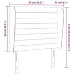 vidaXL Tête de lit avec oreilles Marron foncé 93x23x118/128 cm Tissu