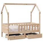 vidaXL Cadre de lit enfant avec tiroirs sans matelas 70x140 cm bois