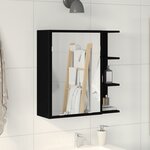 Armoire Miroir de Salle de Bain vidaXL - Chêne Noir 62 5x20 5x64cm en Bois d'ingénierie