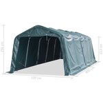 Vidaxl tente amovible pour bétail pvc 550 g/m² 3 3 x 8 m vert foncé