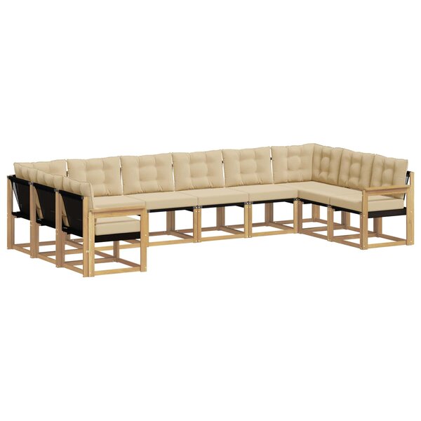 vidaXL Ensemble de canapés d'extérieur 10 pc Blanc et Beige