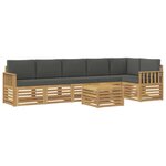 vidaXL Ensemble de canapés d'extérieur 7 pc Blanc et anthracite