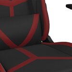 vidaXL Chaise de jeu Noir et rouge bordeaux Similicuir