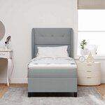 vidaXL Lit à ressorts avec matelas Gris clair 80 x 200 cm tissu