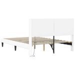 vidaXL Cadre de lit avec bandes LED Blanc 120 x 190 cm Simili cuir