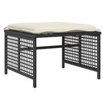 vidaXL Salon de jardin avec coussins 4 Pièces noir résine tressée verre