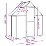 vidaXL Serre avec cadre de base argent 169x114x195 cm aluminium