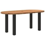 vidaXL Table à manger marron clair bois de chêne massif ovale