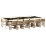 vidaXL Ensemble à manger de jardin et coussins 13 Pièces beige