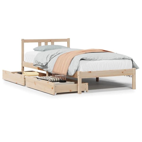 vidaXL Cadre de lit sans matelas 90x190 cm bois de pin massif