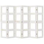 vidaXL Cloison de séparation 6 panneaux blanc bois de paulownia massif