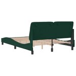 vidaXL Cadre de lit sans matelas vert foncé 140x190 cm velours