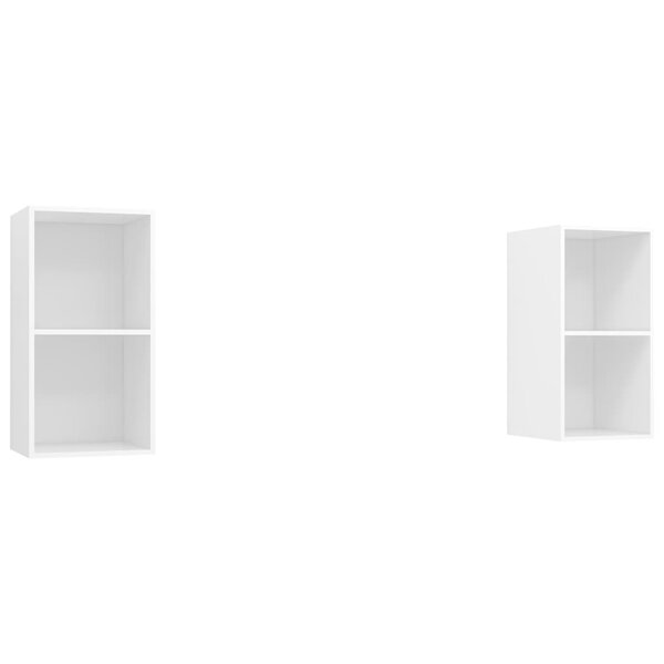 vidaXL Meubles TV muraux 2 Pièces Blanc Bois d'ingénierie