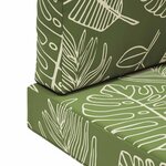vidaXL Coussin de canapé d'extérieur 3 Pièces Modèle feuille Polyester
