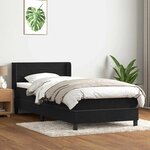 vidaXL Sommier à lattes de lit avec matelas noir 90x210 cm velours