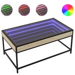 vidaXL Table basse avec LED infini chêne sonoma 90x50x41 cm