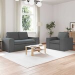 vidaXL Canapé 2 Pièces Gris foncé 182 x 80 x 82 cm tissu