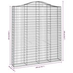 vidaXL Paniers à gabions arqués 3 Pièces 200x30x220/240 cm fer galvanisé